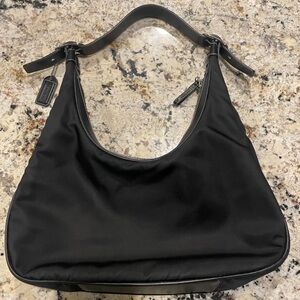 Coach black fabric shoulder bag
